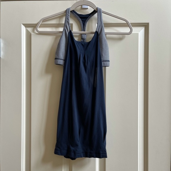 Lululemon gingham Practice Freely tank top navy - Picture 8 of 9